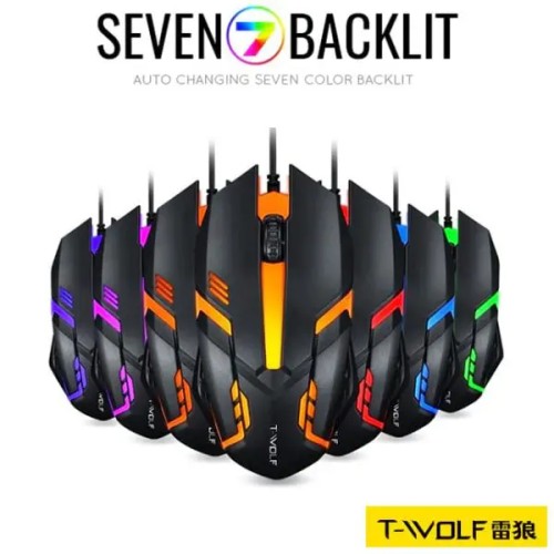 T-Wolf V1 Stylish Optical Mouse